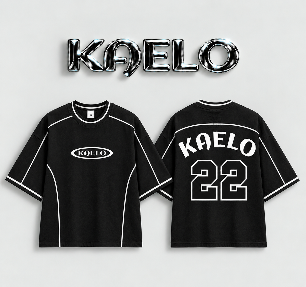 K22 Black Oversized T-Shirt