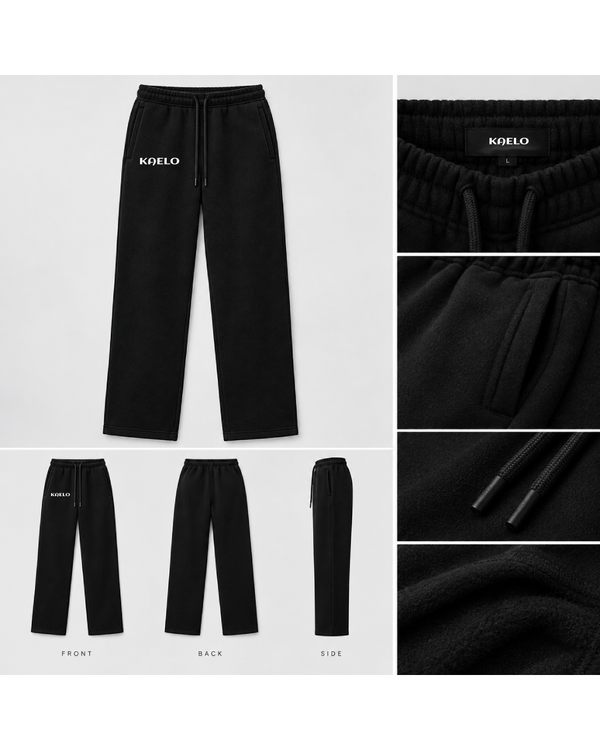 kaelo black straight leg joggers
